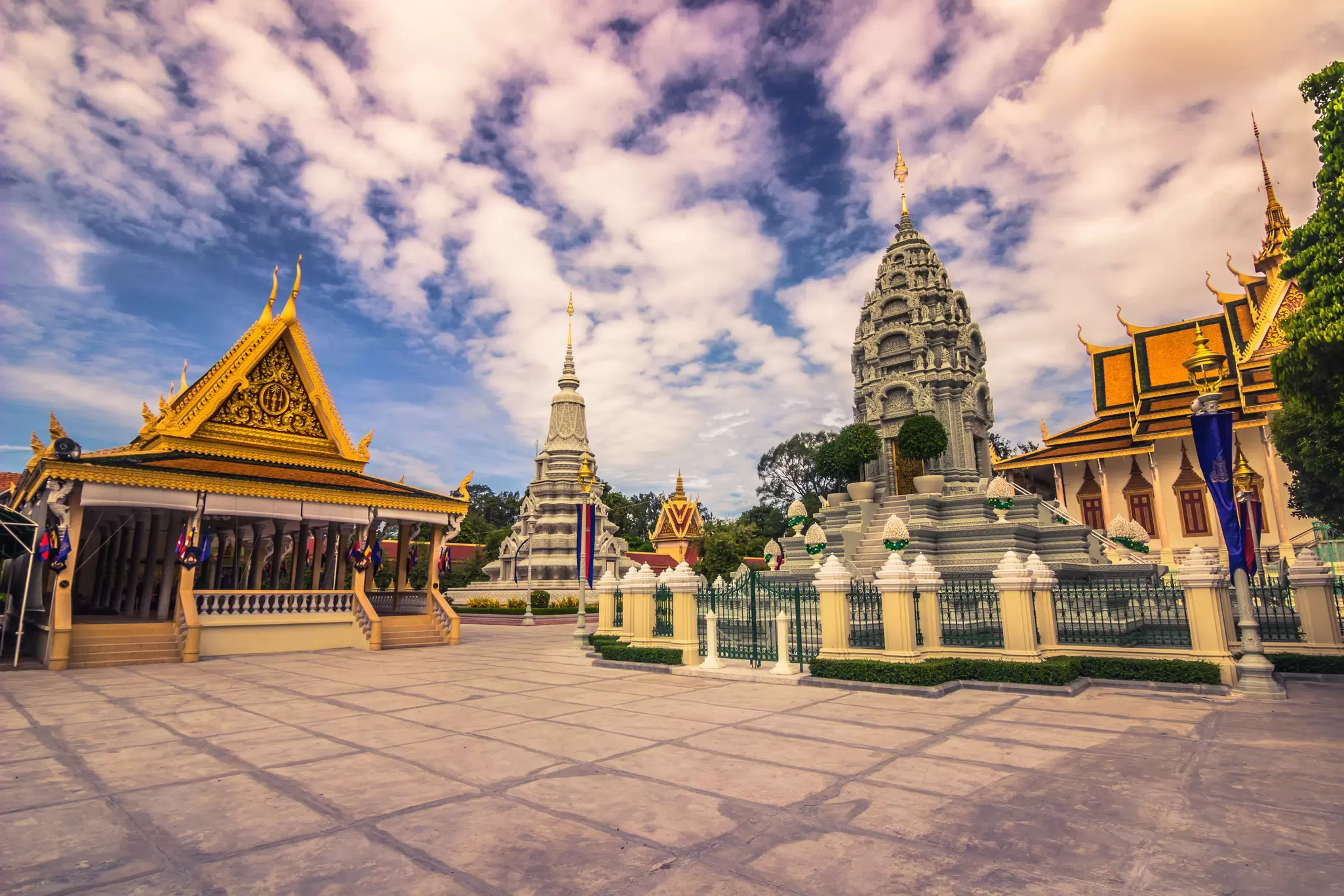 Silver pagoda at the Royal Palace of Phnom Penh, Cambodia.
