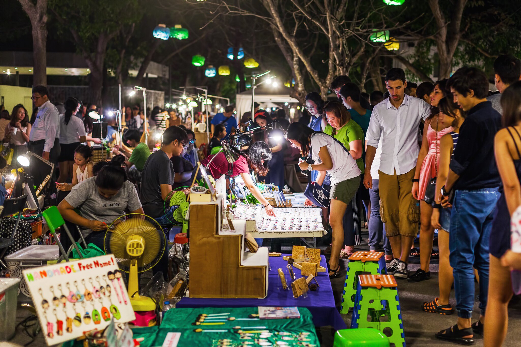 HUA HIN, THAILAND -DEC 17: Tourists and local people at Cicada Night Market in Hua Hin on December 17, 2017. Cicada is popular night market selling goods ranging from clothes to desserts.; Shutterstock ID 1009322167;