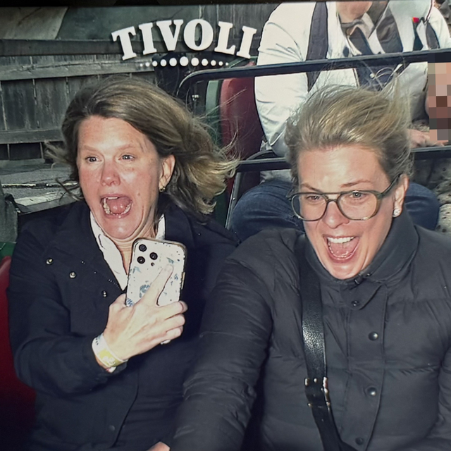 Riding the roller coaster at Tivoli Gardens