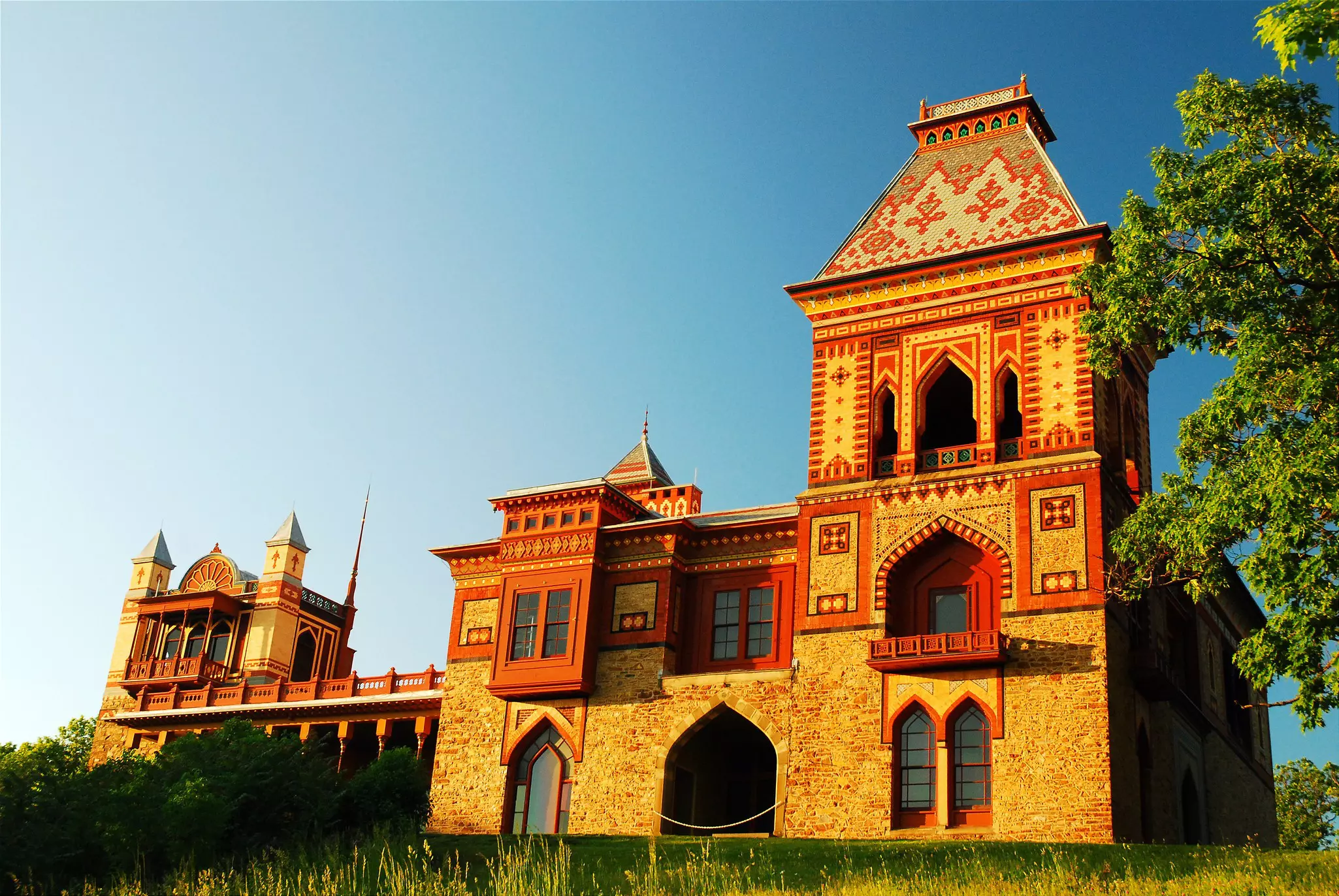 Exterior of artist Frederic Edwin Church's Olana in Hudson, NY
