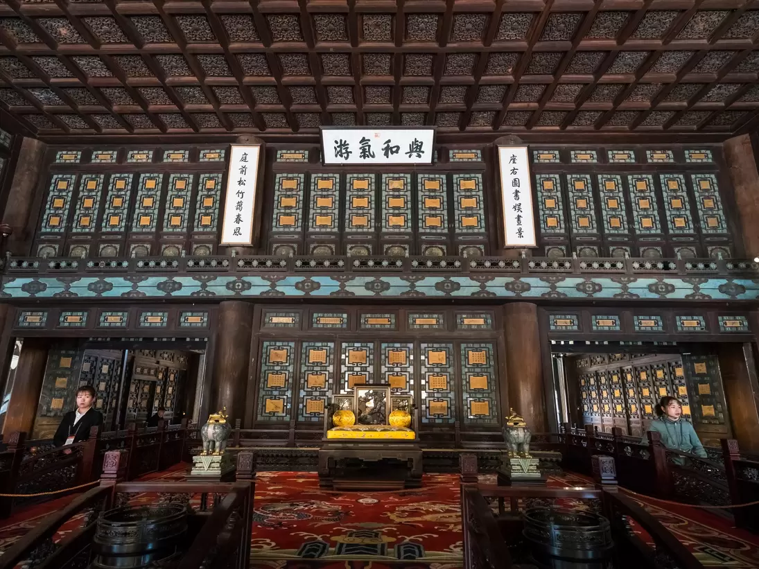 Beijing, China - April 3, 2019: Palace in the Area of Palace of Tranquil Longevity (Ningshou gong) , a part of the Treasure Gallery in Palace Museum ( the Forbidden City) in Beijing; Shutterstock ID 1459927595;