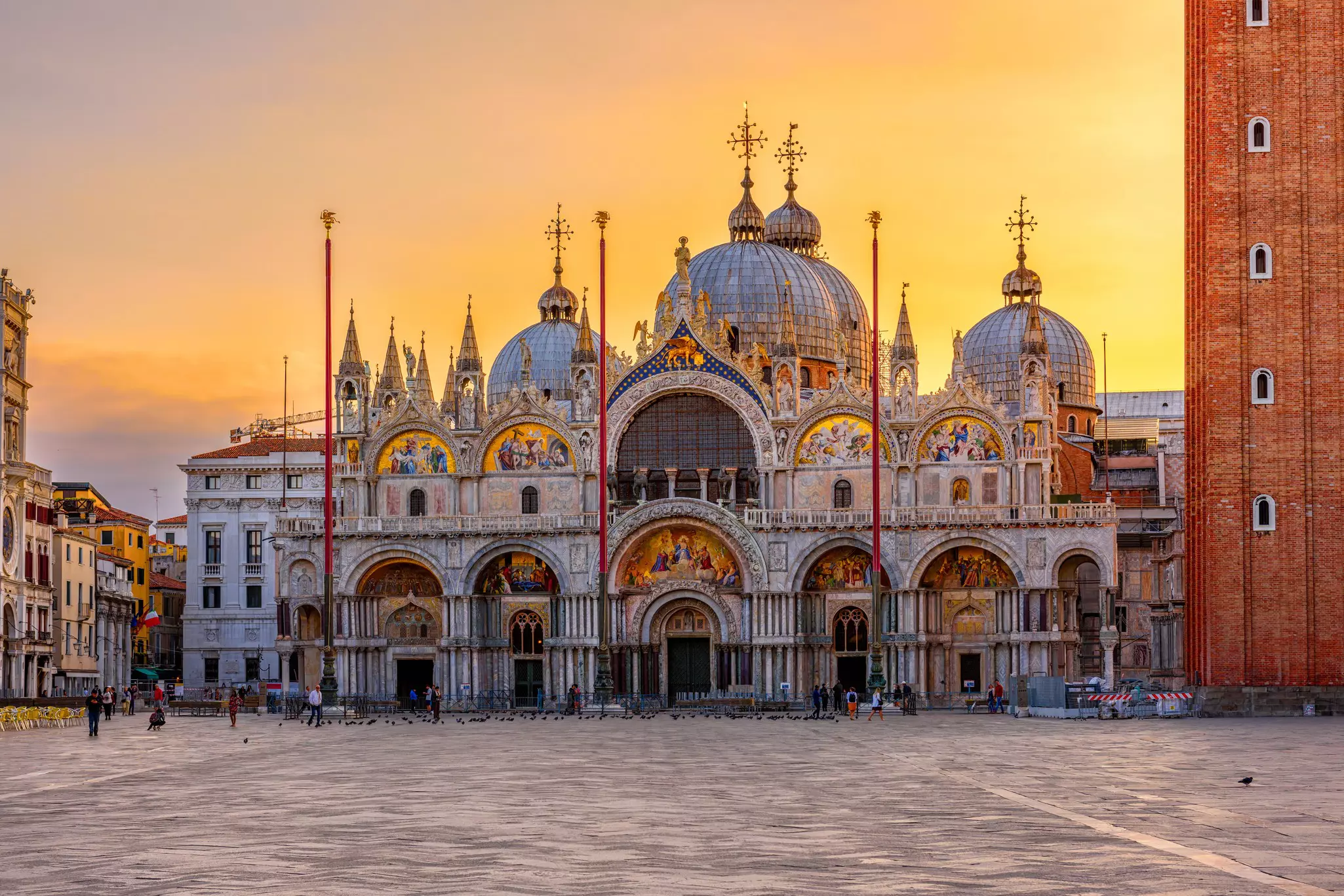 View of the Basilica di San Marco and on the Piazza San Marco in Venice, Italy