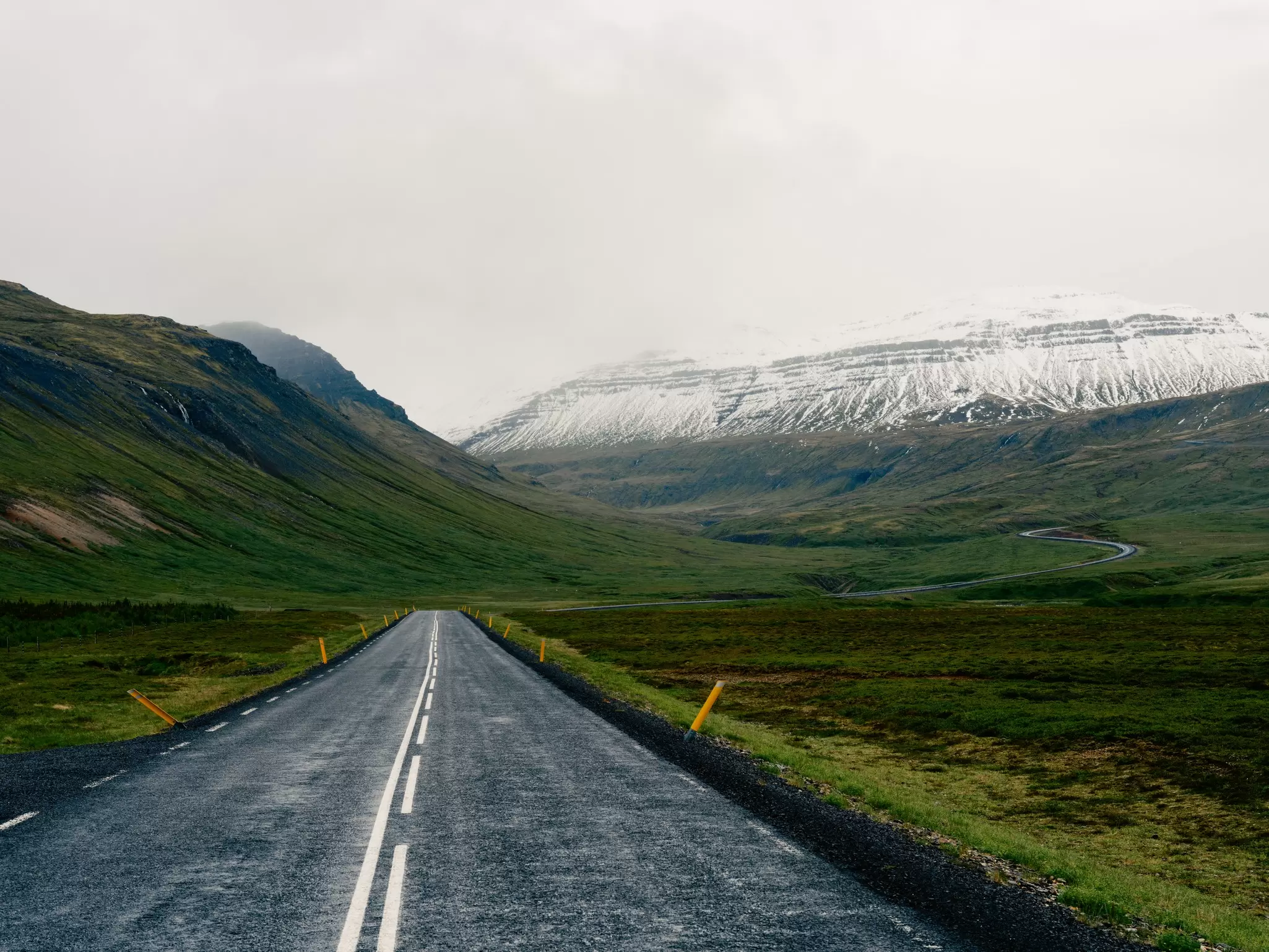 Snowy scenery on Iceland's famous Ring Road. 