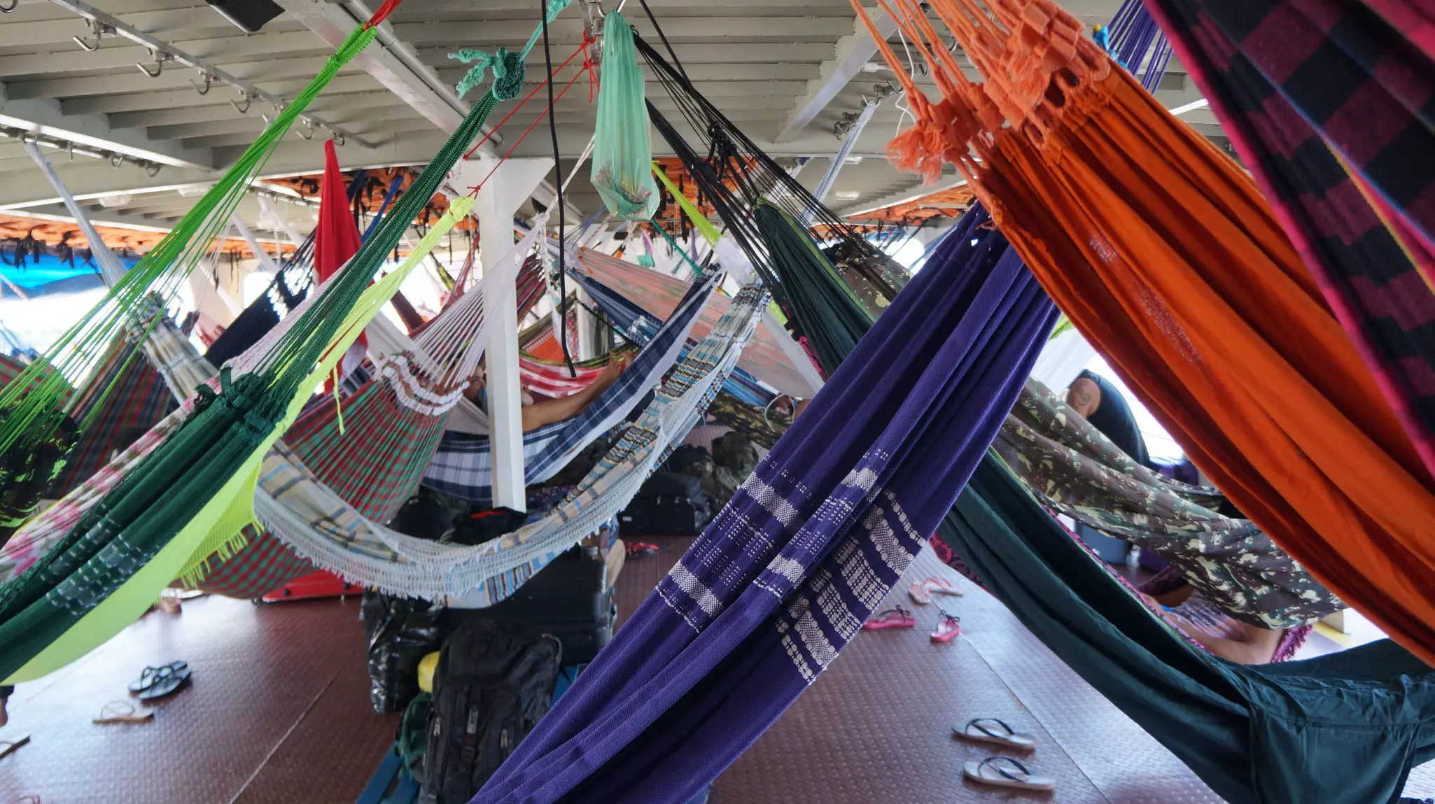 The overnight ferries that serve most of the Amazon have hammocks onboard © otorongo / Shutterstock