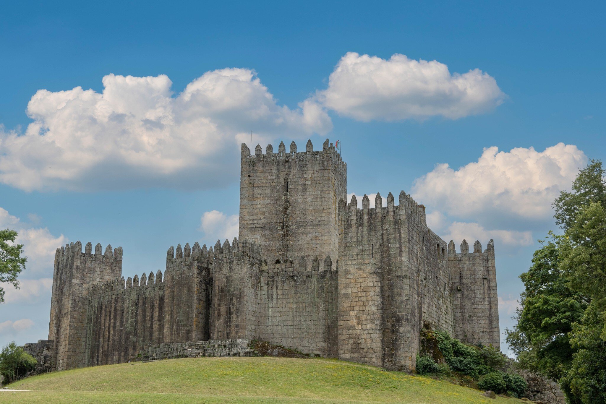View of the Castelo de Guimarães in Portugal.