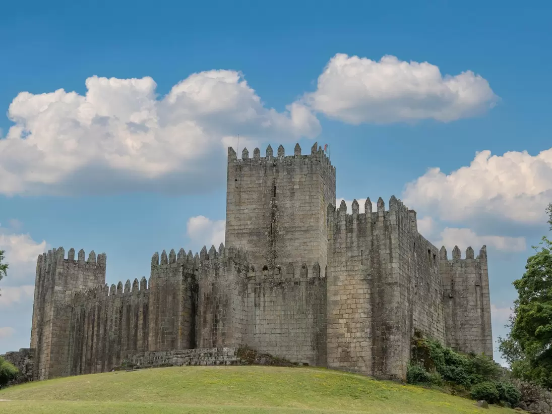 View of the Castelo de Guimarães in Portugal.