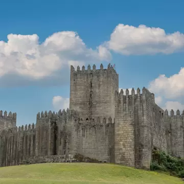 View of the Castelo de Guimarães in Portugal.