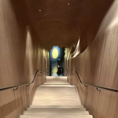 Wooden stairway at Sotheby's Maison