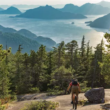 The natural wonders of Vancouver are a playground for mountain bikers. Michael Fox / EyeEm / Getty Images