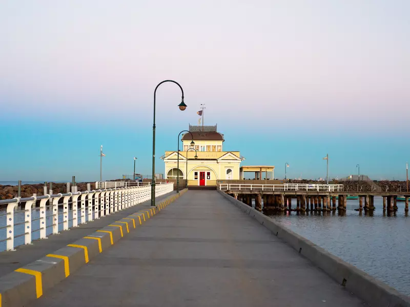 Kiosk on historic St Kilda Pier in Melbourne, Australia.