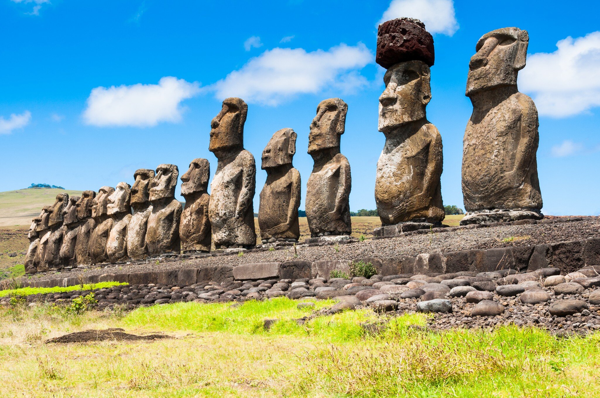 Moais of Ahu Tongariki, Easter Island.