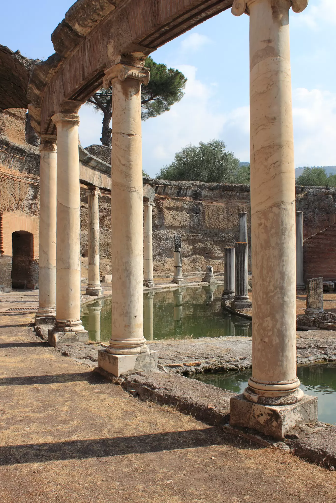 The ruins of Villa Adriana near Rome, Italy.