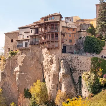 View of the Casas Colgadas (hanging houses) of Cuenca, Spain.
