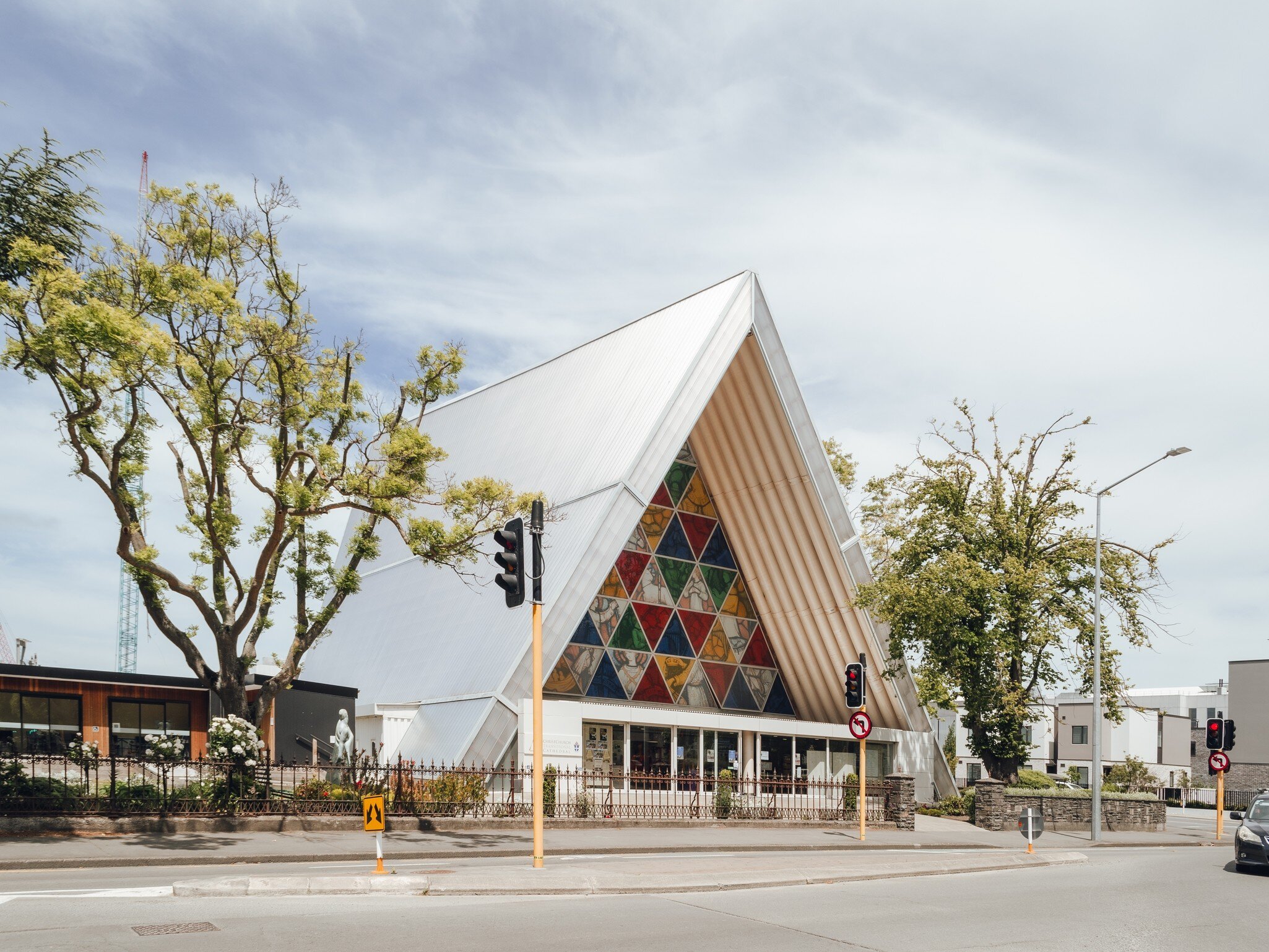 An exterior view of Christchurch's Transitional Cathedral.