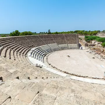 Ancient theater of Salamis, Famagusta aeria, North Cyprus
