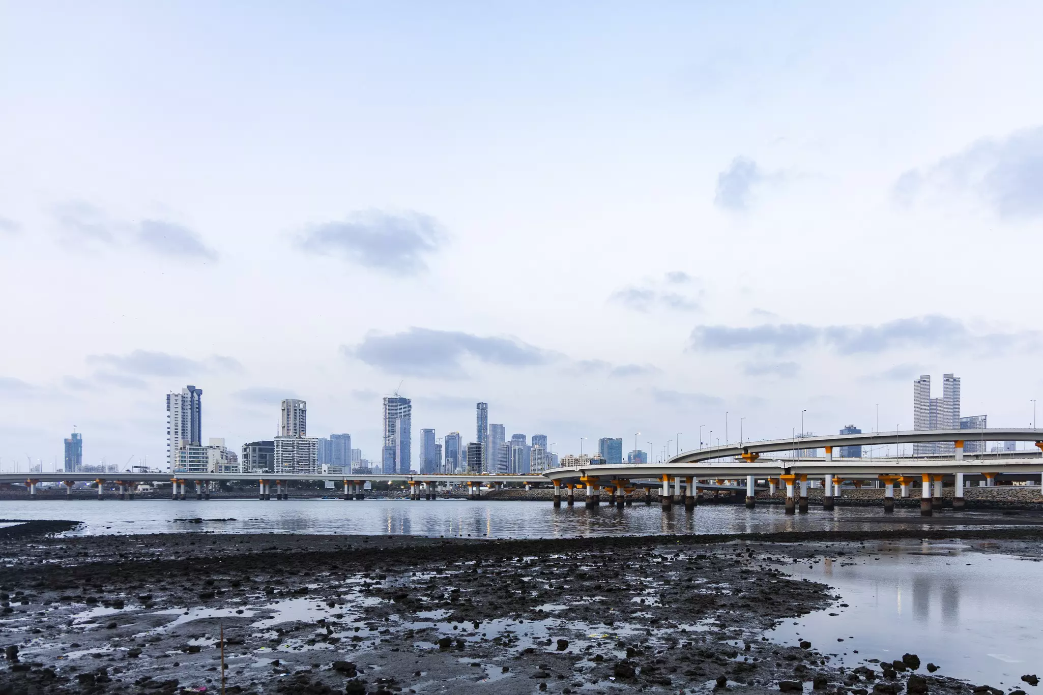 View of Mumbia, India from Haji Ali Dargah. 