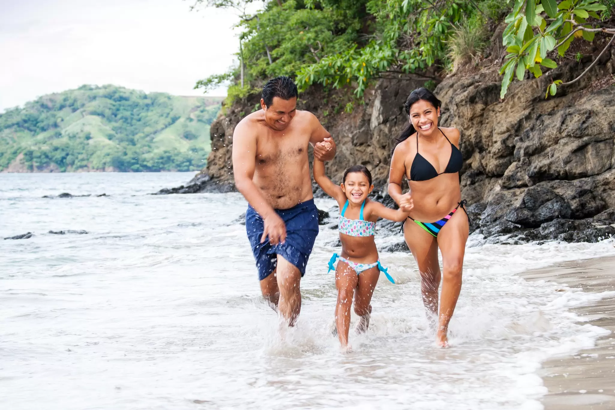 A family-friendly beach backed by rainforest in Costa Rica
