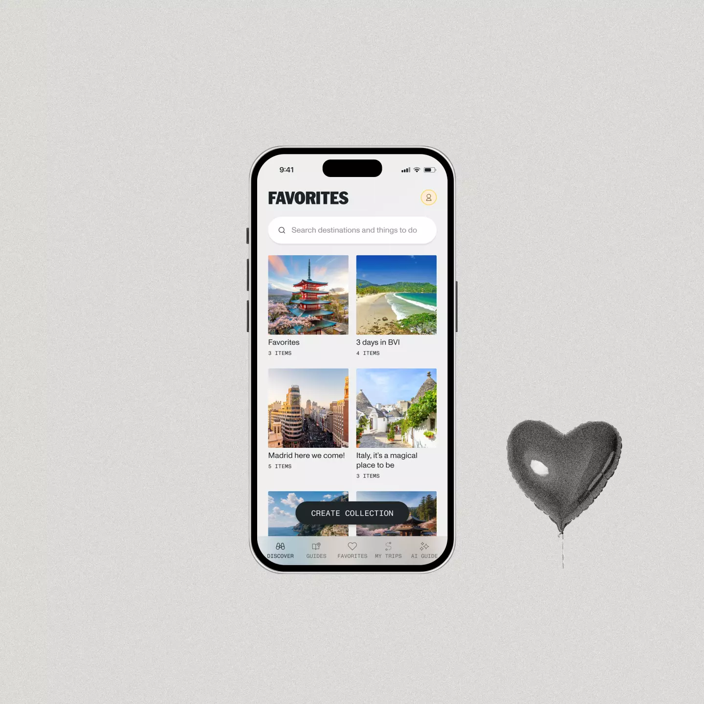 Collect trip ideas for later media