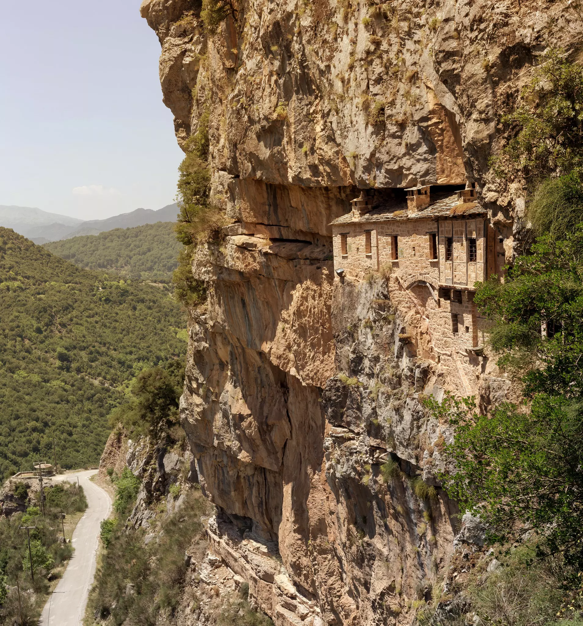 Stone, Christian, Orthodox, Holy monastery of Kipina (Tzoumerka - Katsanochoria, prefecture of Ioannina, Greece) inbuilt in the rock in the mountains on a sunny, summer day, License Type: media, Download Time: 2025-10-08T14:33:10.000Z, User: esterpyykko45, Editorial: false, purchase_order: 65050 - Digital Destinations and Articles, job: Lonely Planet, client: app content, other: Ester Pyykko
