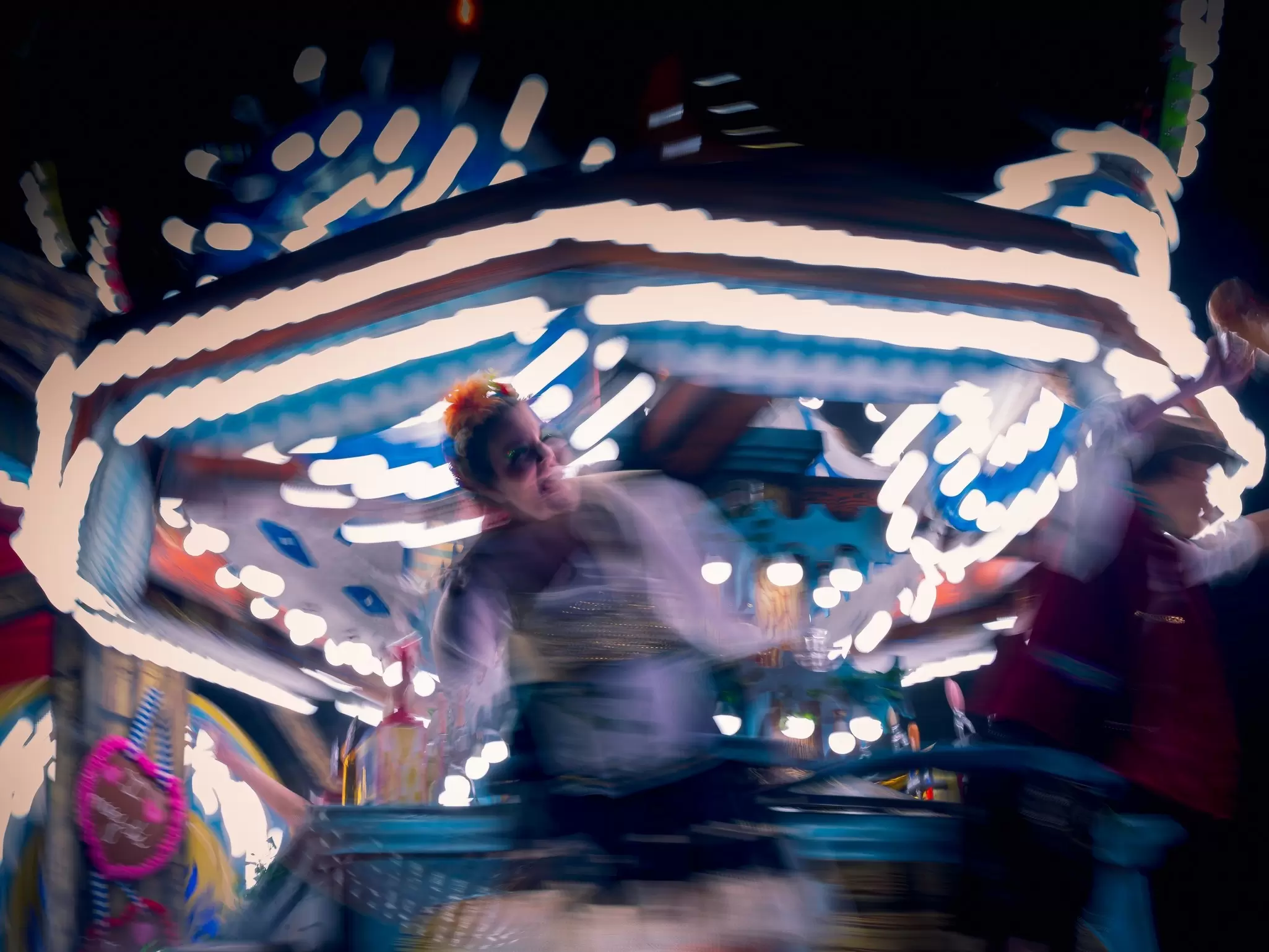 Glastonbury, UK - November 16th, 2024: Glastonbury Carnival Float Blurry Fairground Whirl, License Type: media, Download Time: 2025-05-20T19:56:03.000Z, User: lonelyplanetmedia, Editorial: true, purchase_order: 65050 - Digital Destinations and Articles, job: Global Publishing WIP, client: Global Publishing WIP, other: Pia Peterson Haggarty