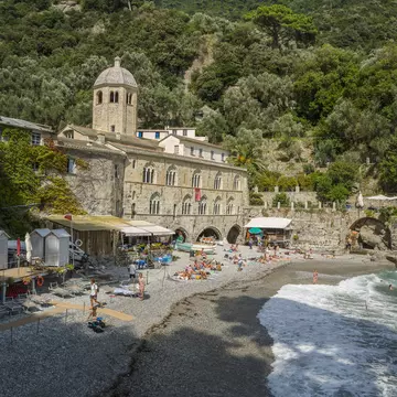 Abbey of San Fruttuoso, Camogli, Liguria, Italy.