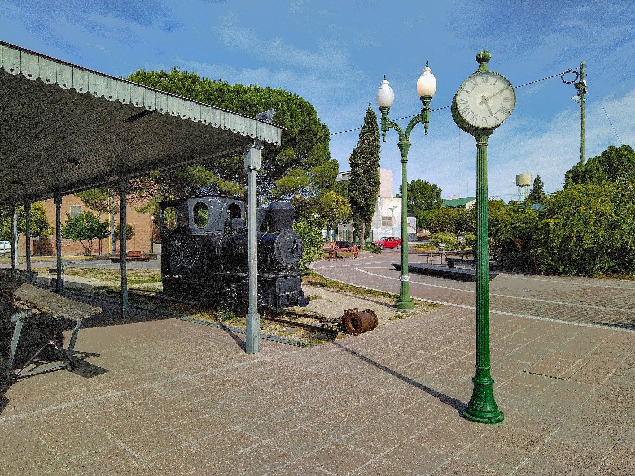  Exterior of Pueblo de Luis museum, a Trelew city ex train station transformed into a museum. Trelew, Argentina.