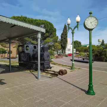  Exterior of Pueblo de Luis museum, a Trelew city ex train station transformed into a museum. Trelew, Argentina.