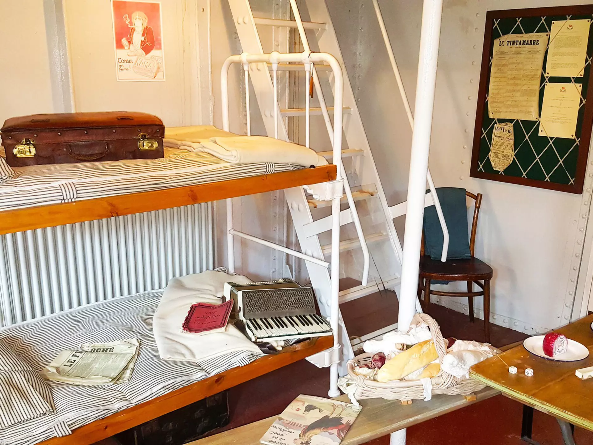Inside the Titanic tender SS Nomadic crew cabin, which is now on display in Belfast's Titanic Quarter.