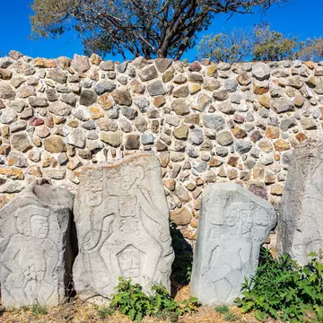 View of the dancers in Monte Alban in Oaxaca, Mexico