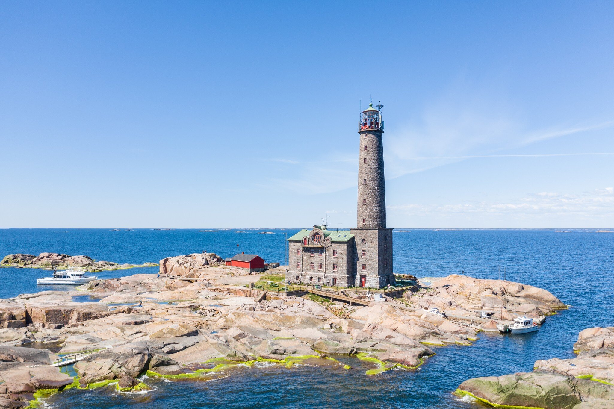 Aerial view of Bengtskär lighthouse in Gulf of Finland in summer; Shutterstock ID 1757098517;