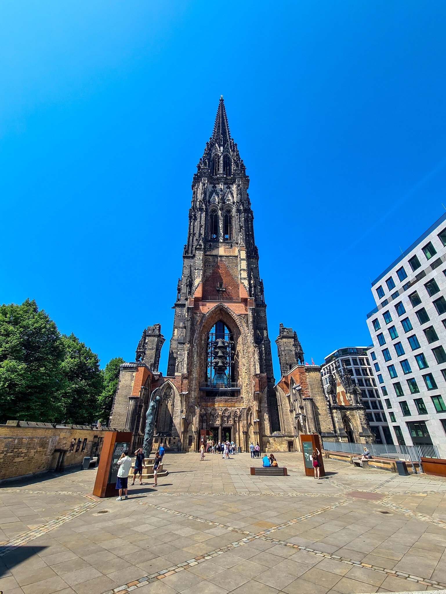 The ruins of Saint Nicholas church remain an attraction in Hamburg, Germany.