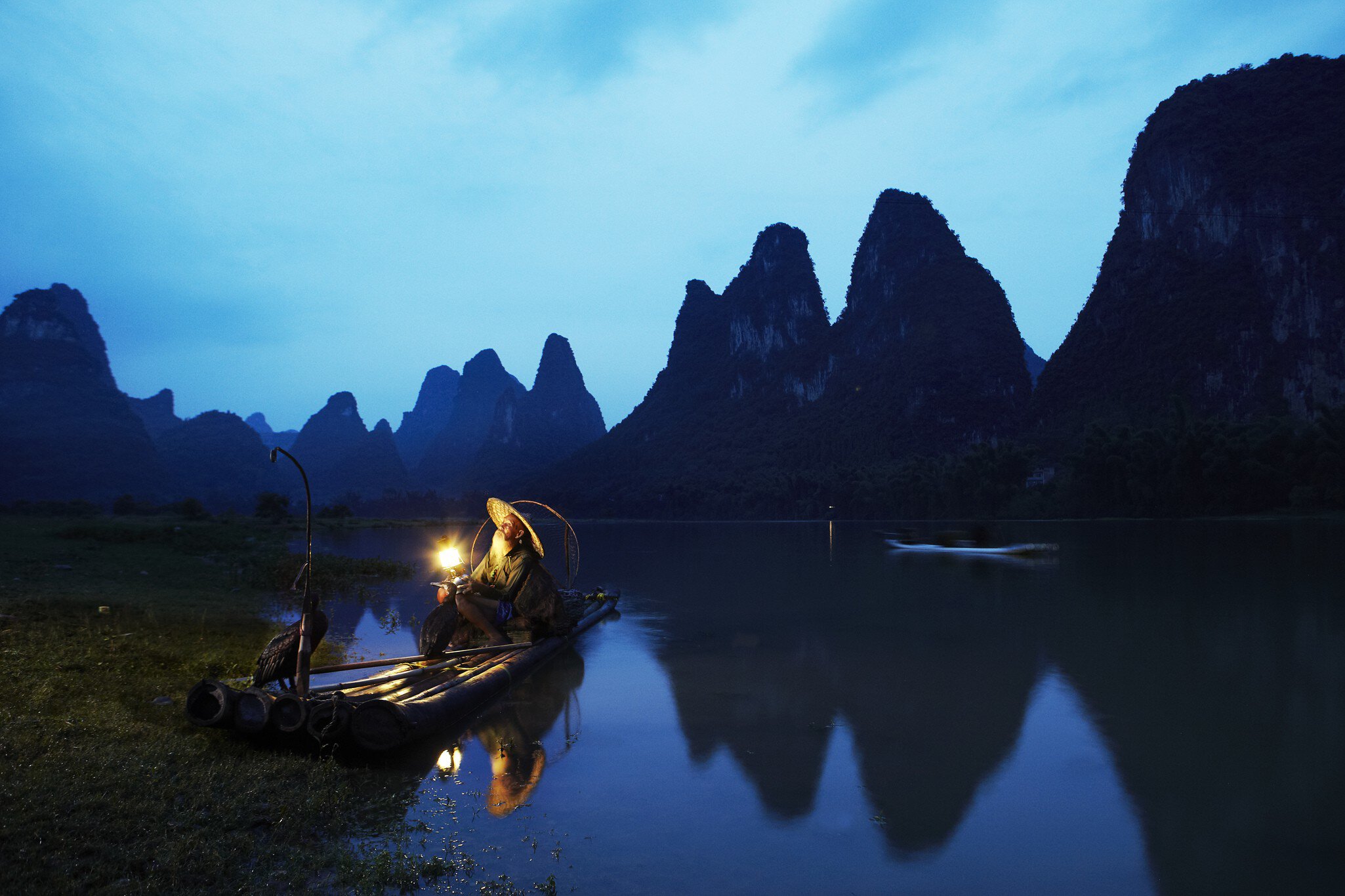 Cormorant fisherman on Yulong River.