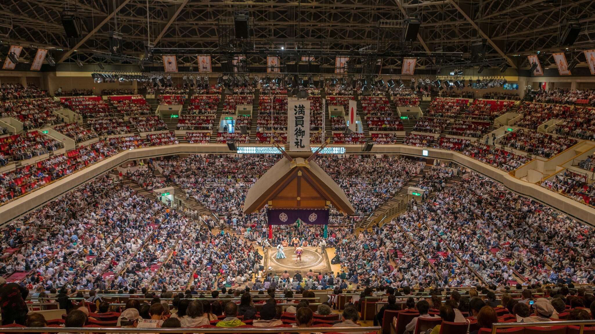 Tokyo, Japan / Japan May 23 2018 : Arena for traditional Sumo wrestling in Tokyo  License Type: media  Download Time: 2022-11-10T12:34:54.000Z  User: FergalCo  Is Editorial: Yes  purchase_order:   
