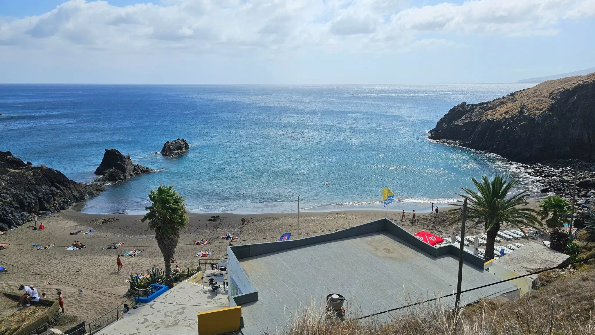 The secluded beach at Prainha do Caniçal, Madeira, Portugal.