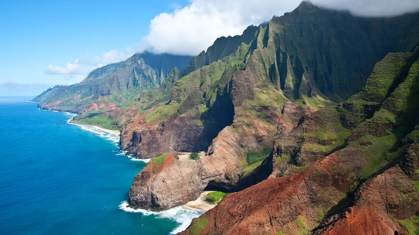 Aerial View of Na Pali Coast in Kauai, Hawaii