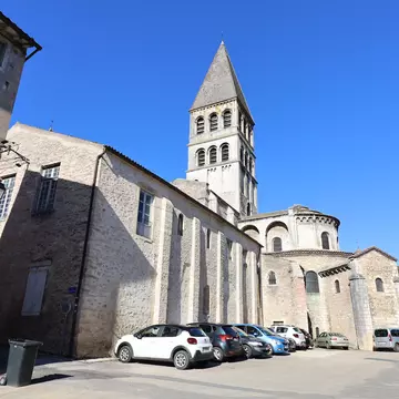Saint Philibert Abbey, former monastery in Romanesque style, exterior view, town of Tournus, Saone et Loire department, France