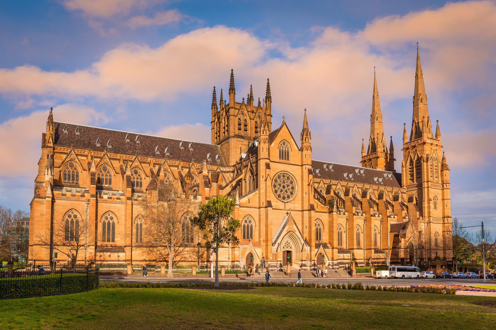 Facade of St. Mary's Cathedral, Sydney, Australia.