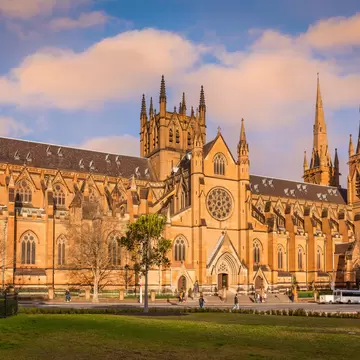 Facade of St. Mary's Cathedral, Sydney, Australia.