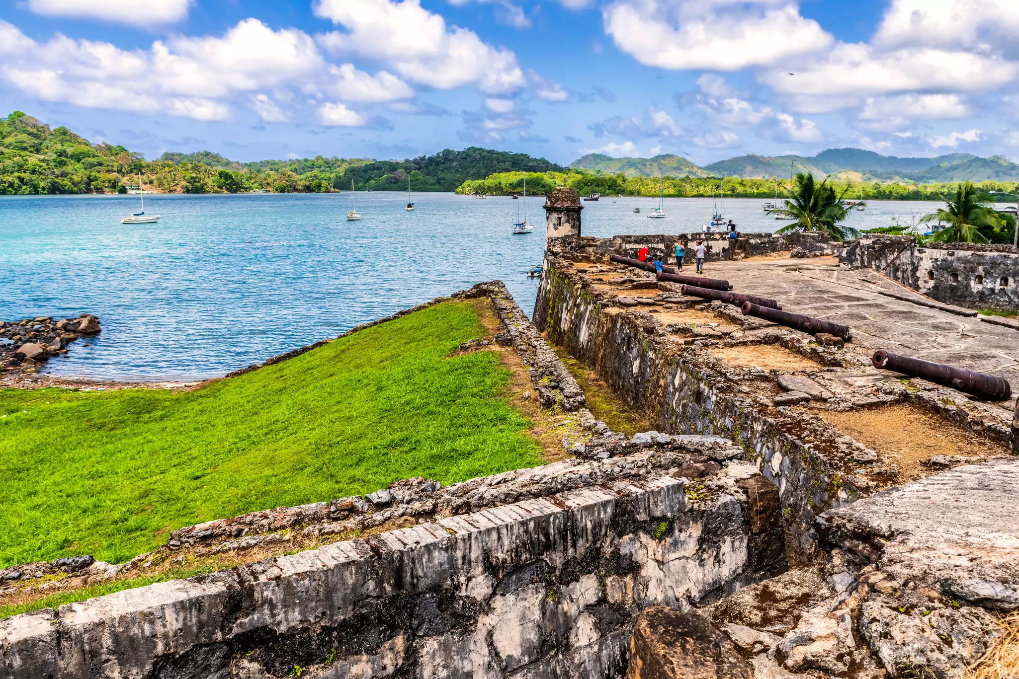 Tourists visiting UNESCO World Heritage Site Fort San Jerónimo.