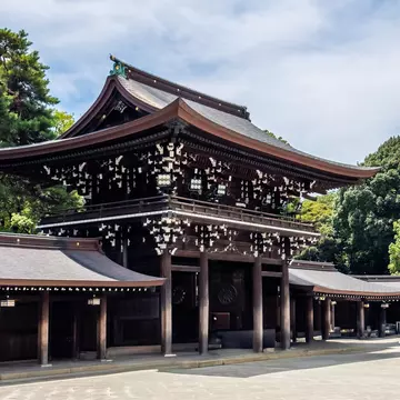 TOKYO, JAPAN - NOVEMBER 23: Meiji-jingu in Tokyo, Japan on November 23, 2013. The shrine officially designated one of Kanpei-taisha, the 1st rank of government supported shrines.