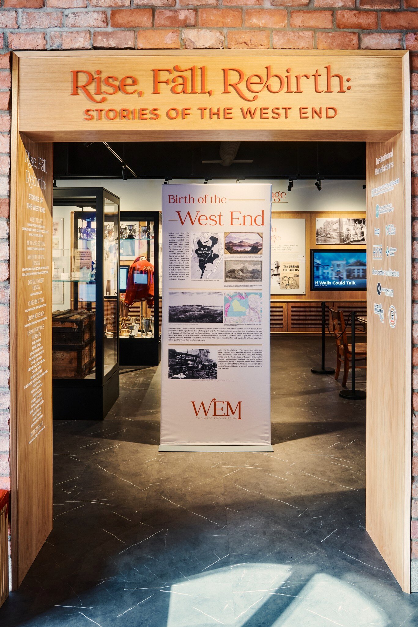 View of an exhibition at the West End Museum in Boston, Massachusetts.