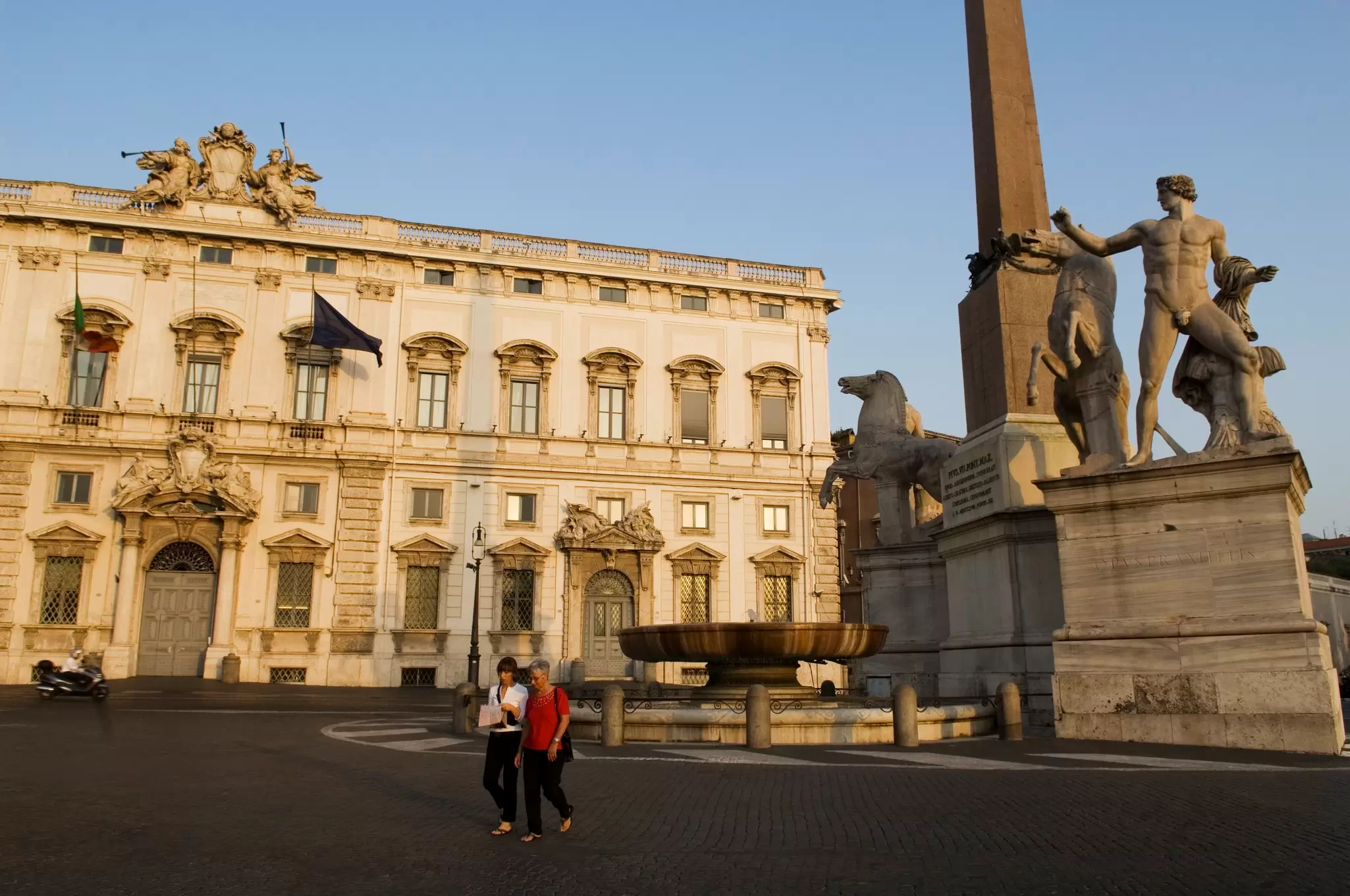 Neoclassical facade of the Palazzo del Quirinale in Rome, Italy.
