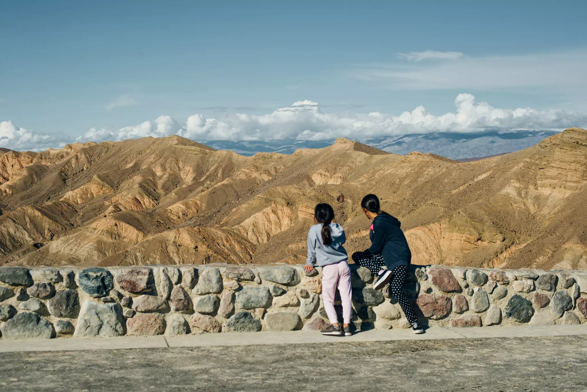 The sun rises over Zabriskie Point in Death Valley National Park, California