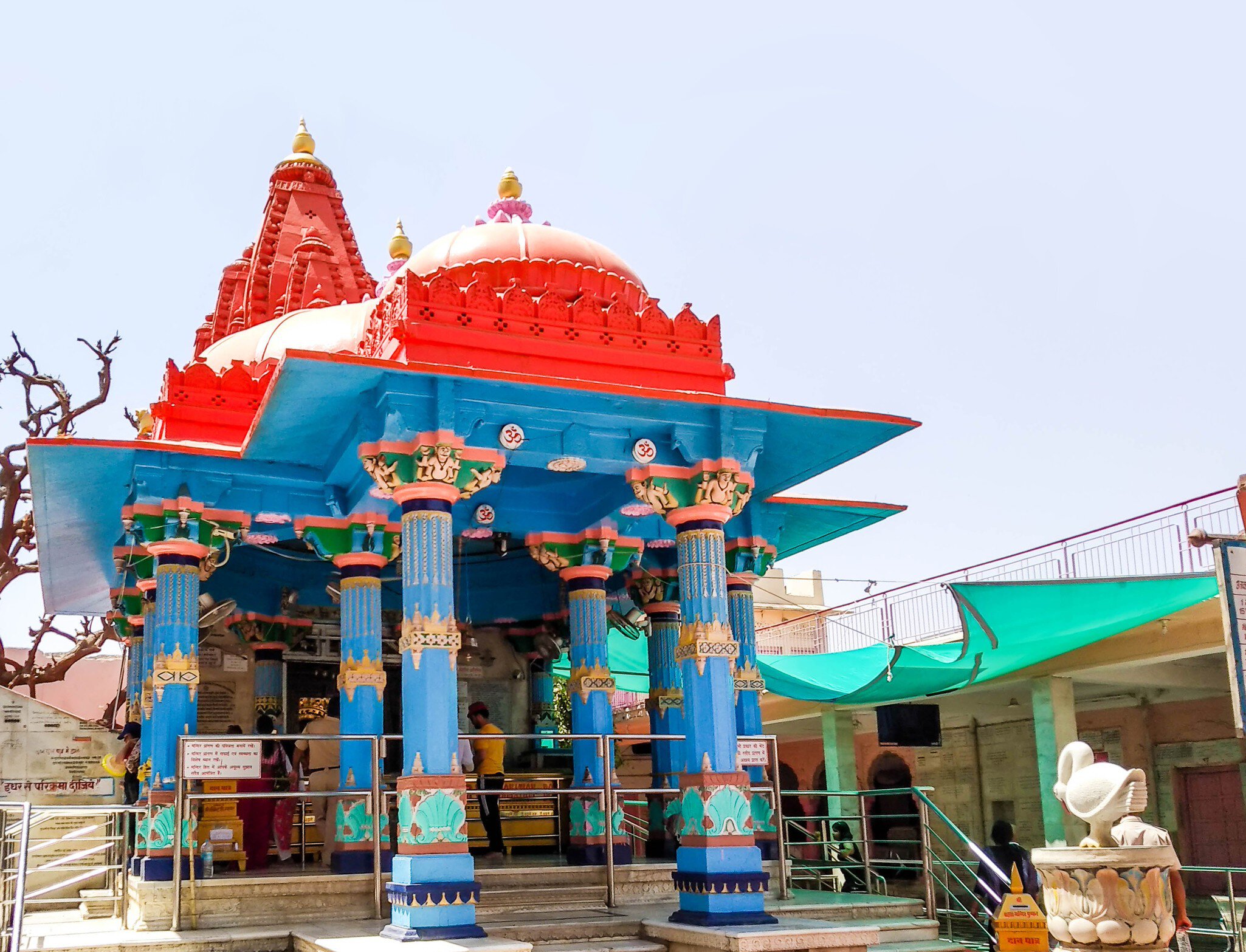 Exterior of the Brahma Temple located in Pushkar, Rajasthan, India.