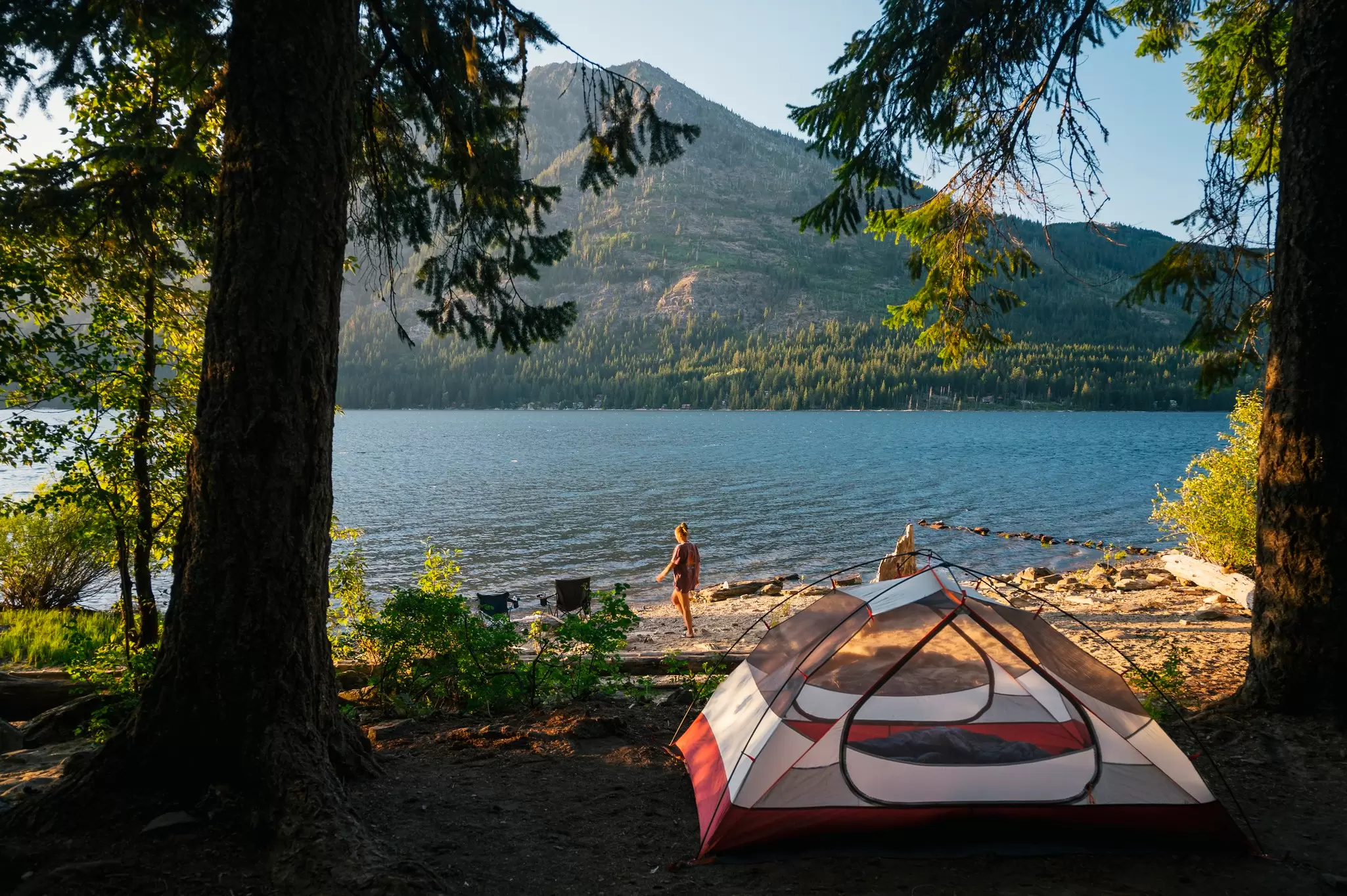 Washington has incredible camping spots, such as Lake Wenatchee in the North Cascade Mountains © Cavan Images / Getty Images