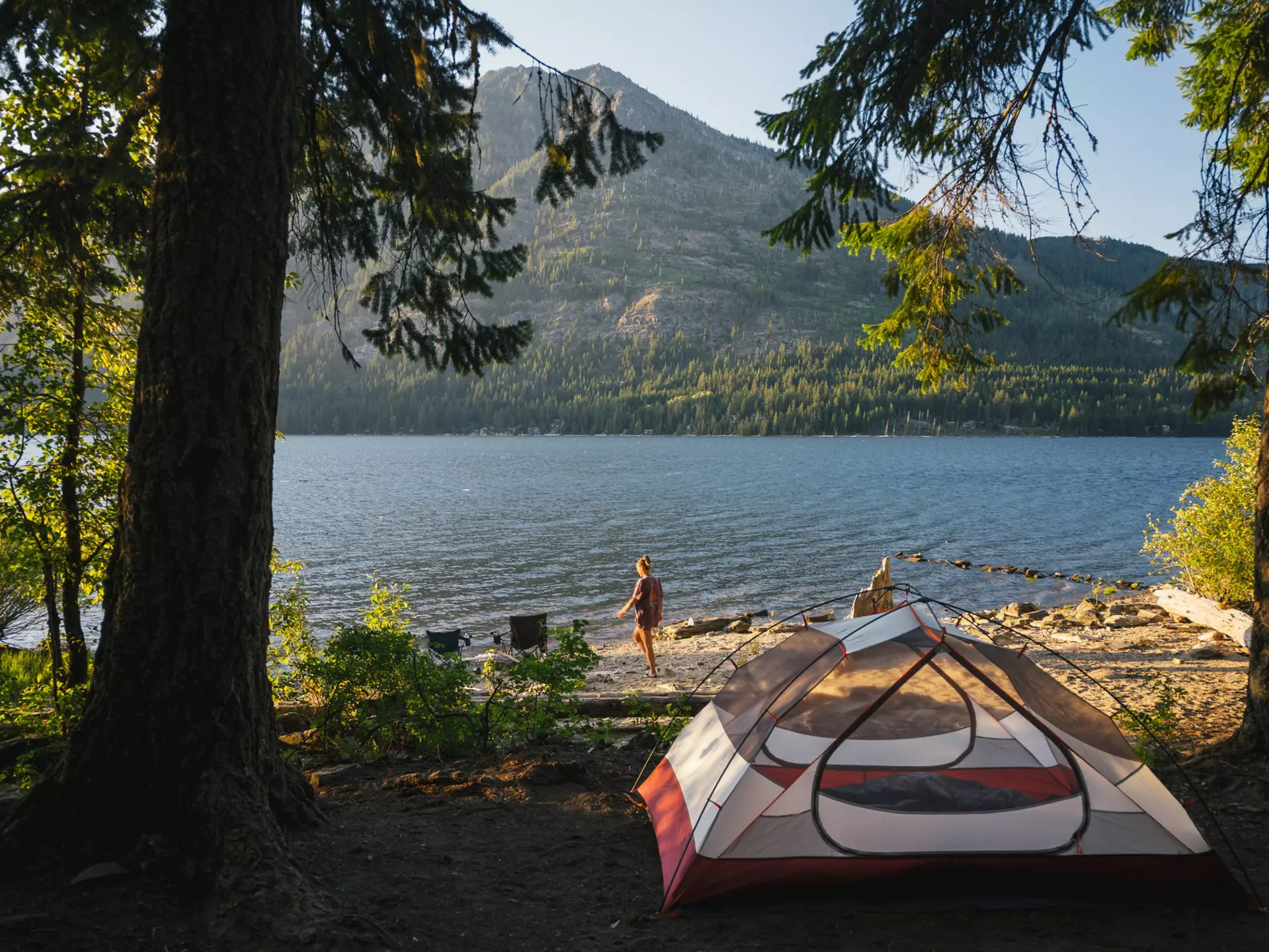 Washington has incredible camping spots, such as Lake Wenatchee in the North Cascade Mountains © Cavan Images / Getty Images