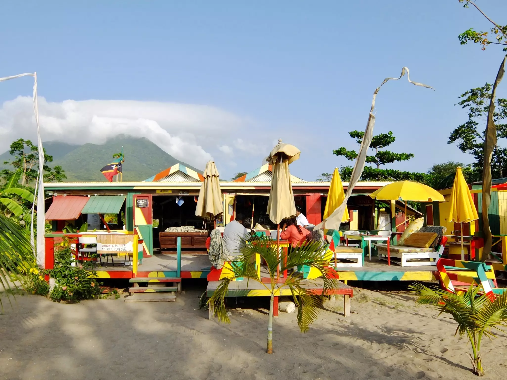 a beach bar in Nevis