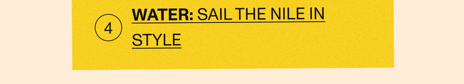 Water: Sail the Nile in style