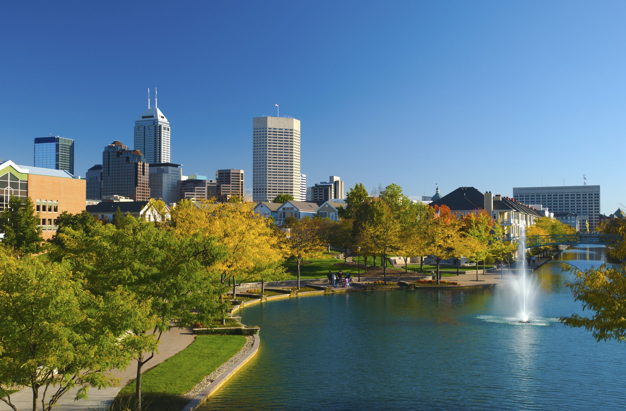 Indianapolis skyline and Canal Walk