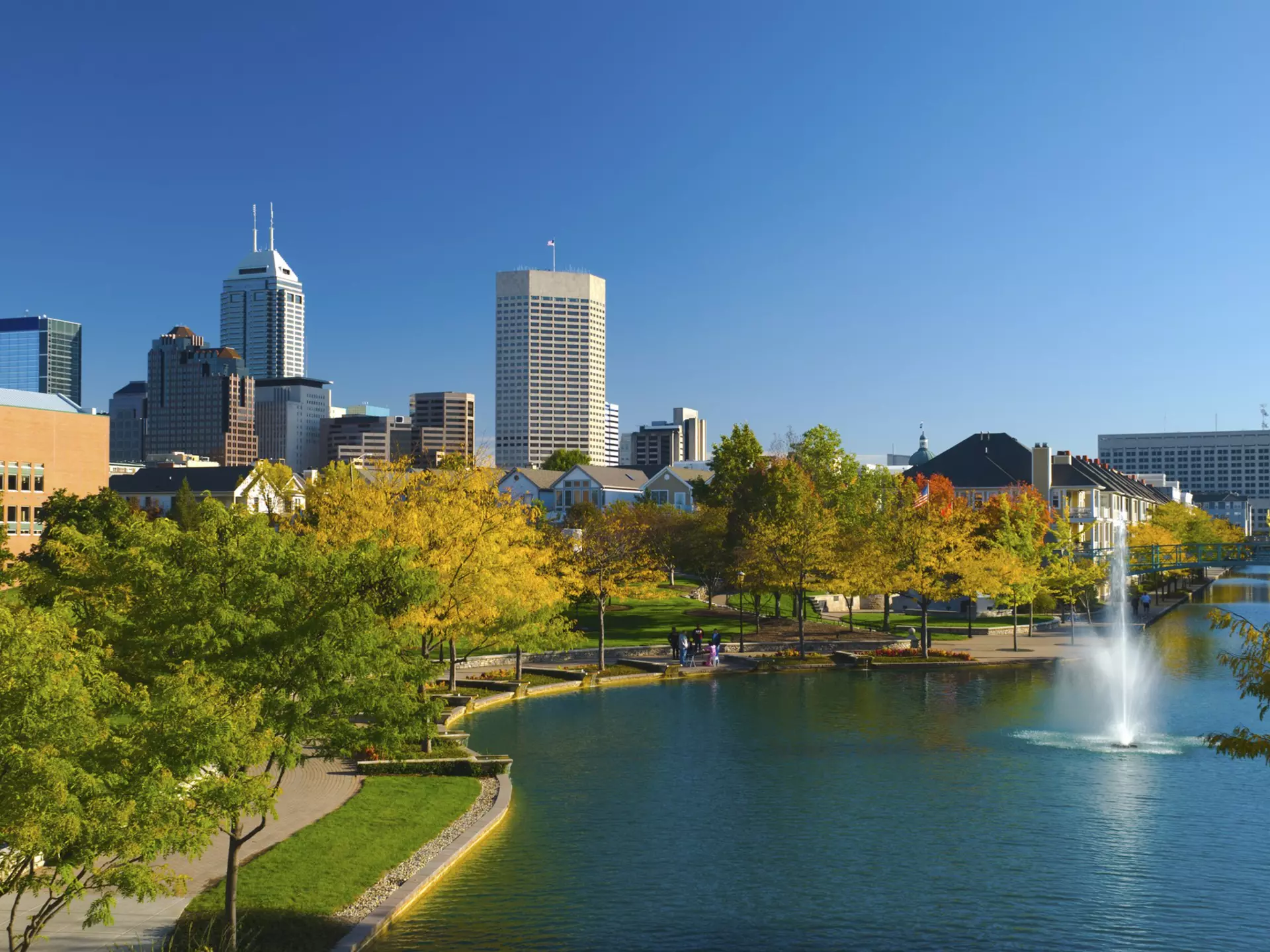 Indianapolis skyline and Canal Walk